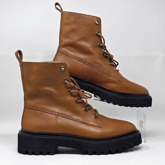 Madewell Brown Combat & Moto Boots - Picture 2 of 10